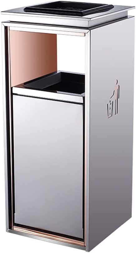 Cigarette Butt Receptacle Ash Tray Stainless Steel Ashtray Trash Can Hotel Lobby Trash Can Hotel Corridor Vertical Ashtray Trash Can Ashtray for Outside Patio，C One Size，C One Size
