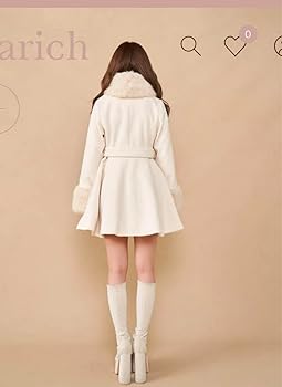 Amazon.co.jp: ダーリッチ ウエストベルトメルトンコート アイボリーFL