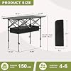 Mesa de Camping Plegable Hsundries Talbe-D 4FT, Mesa Ligera Portátil con Bolsa y Almacenamiento de Malla, Metal, Negra, Rectangular miniatura 4