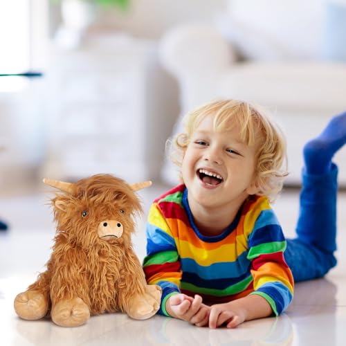 SuzziPals Heatable & Coolable Highland Cow Stuffed Animals Plushie, Microwavable Heating Pad for Soothing & Relaxation, Lavender Scented Cattle Plush Toys for Stress Relief, Stuffed Cow Gifts - Image 7