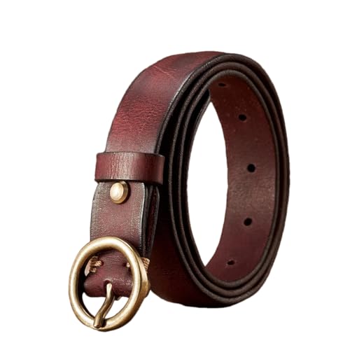 Rfmfkkg Women 2.5cm Copper Belts Buckle Leather Casual Jeans Thin Belt Retro Ladies Strap Girl Belt