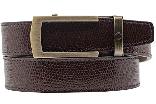 Nexbelt Women s Legardo Sleek Brown Lizard Embossed Leather Belt