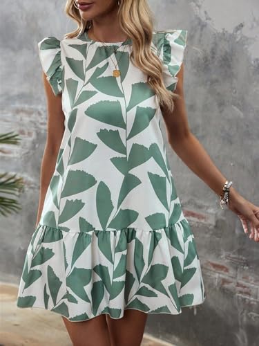 Image of SISKIN Women's 2025 Summer Beach Hobo Ruffle Trim Dresses Sleeveless Flowy Vocation Sun Dress Outfit Woman