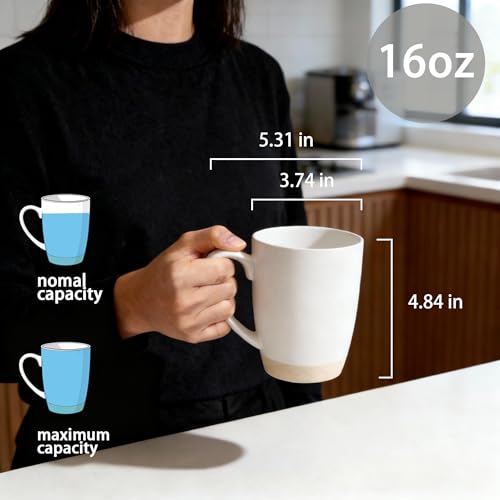 Set de 4 mugs grandes de cerámica 450 ml blancos miniatura 2