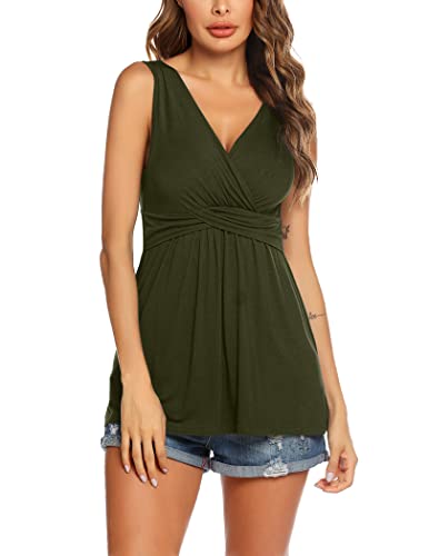 Ekouaer Womens 2 Packs Maternity Nursing Clothes Camisole Breastfeeding Tank Top Shirts #TOP1