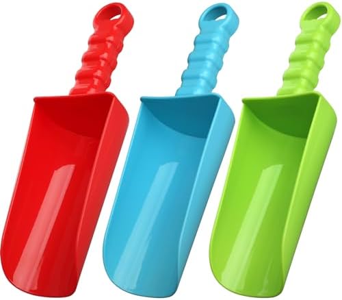 LNCOJOLM 3 PCS Thick 9″ Beach Shovel Spade Scoop Trowel Sand Toys for Kid Toddler Adult, Plastic Heavy Duty Garden Digging Planting Shovel Tool Kit Sandbox Toys Gift Set Party Favor