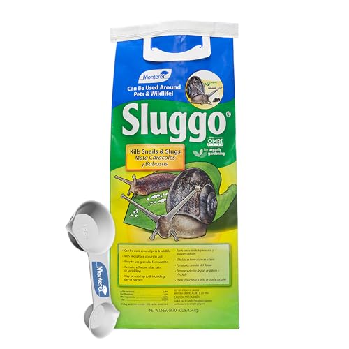Image of Monterey Sluggo Snail & Slug Killer Bundled with Measuring Spoon - OMRI Listed for Organic Gardening - Wildlife and Pet Friendly - 10 lb Bag