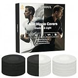 LUXYSOUL Men Nipple Covers for Running 100Pcs Anti Chafing Tape for Marathon - No Show Guards, Sweatproof Protection Black White