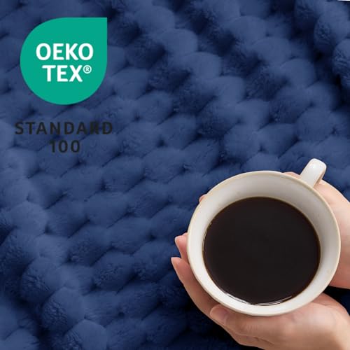 Vielit Kuscheldecke Flauschig, Deko Sofa Decke, 130x150 Navy – Ansicht 5