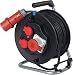 Produktbild as - Schwabe CEE Kunststoffkabeltrommel 30m H05VV-F 5G1,5 mit CEE Stecker 400V, 2 Schutzkontaktsteckdosen 230V, 1 CEE Dose 400V, mit Deckeln, 16A, 5-polig, max. 10000W, IP20, Made in Germany, 10153