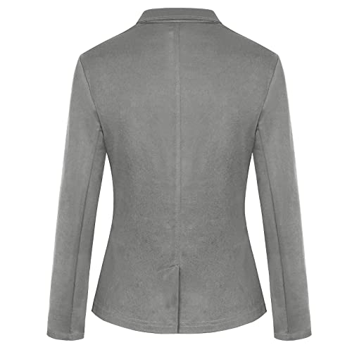 Mintlimit Blazers For Women Casual Long Sleeve Open Front Cardigan Work Office Blazers Jacket With Pockets (Grey,Size Xl) #TOP2