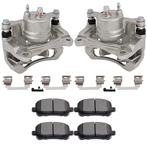 Image of cciyu Front Left + Right Brake Calipers with Ceramic Pads - 4 Calipers With Bracket 8 Ceramic Pads fit For Pontiac 2003-2008 For Toyota 2003-2008 (6PCS)