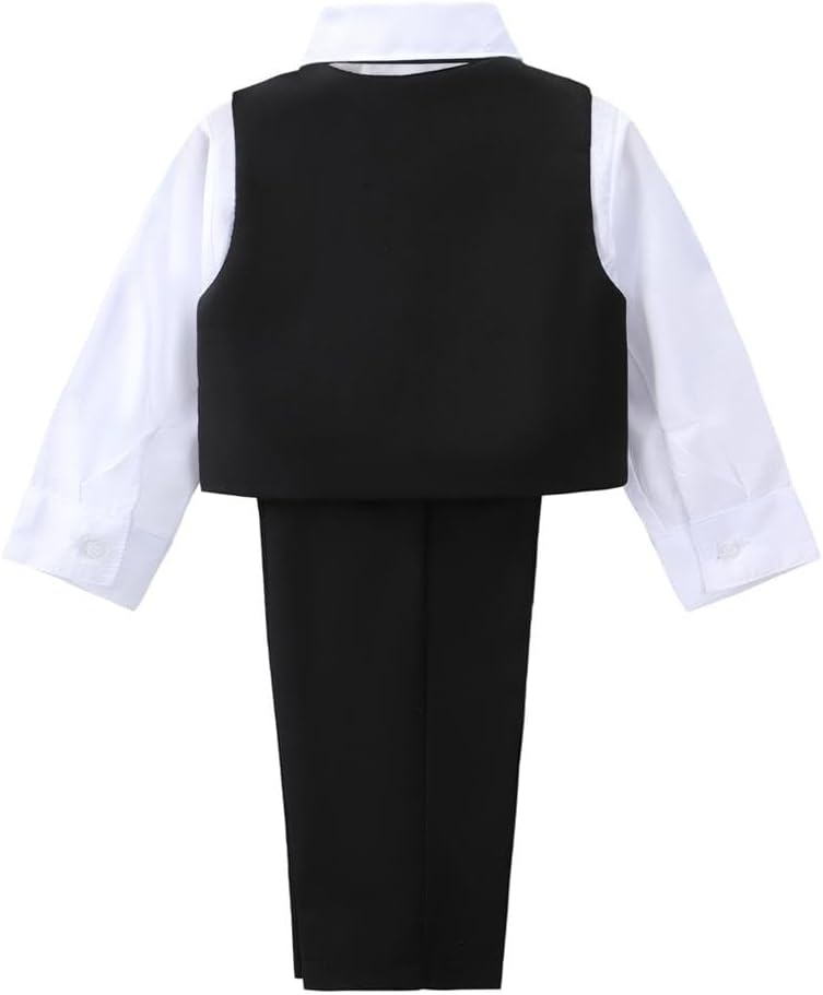 Dressy Daisy Baby Toddler Boys Tuxedo Suit Formal Wear Outfit Set with Bow Tie Size 12 Months to 4T for Wedding Birthday