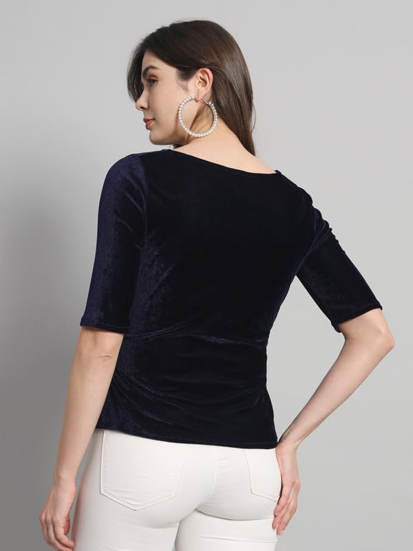 Image of Vaararo Women Dress Shirt, Velvet, Regular Fit