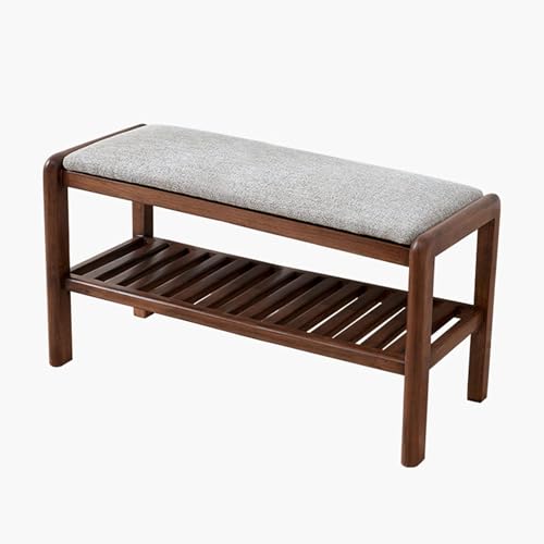 Tabouret ottoman double niveau avec étagère de rangement chaussures