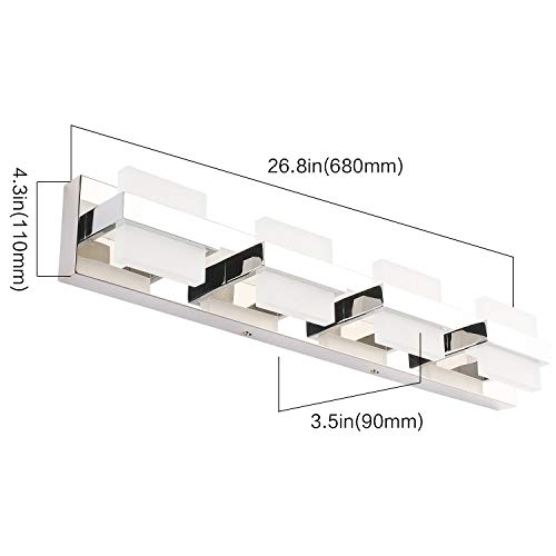SOLFART Modern 4 Lights LED Vanity Lights for Bathroom Wall Light Fixture Over Mirror