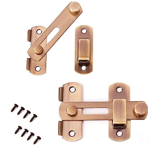 Chiavistello Porta, 2 Pezzi Chiusura Della Porta in Acciaio Inossidabile, Chiavistello per Porta Scorrevole con Viti, per Porta in Legno per Finestre e Porte da Giardino