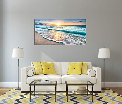 Baisuart VBPA-21D5I-SD-171 S02250 Canvas Prints Wall Art Beach Sunset Ocean Waves Nature Pictures Stretched Canvas Wooden Framed thumb #4