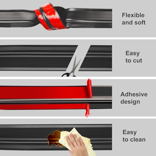 Treppenkantenverkleidung, Treppenkantenprofil aus Vinylkautschuk, rutschfester, selbstklebender Treppenkantenschutz, geeignet für Innen- und Außentreppen, rutschfest und wasserdicht