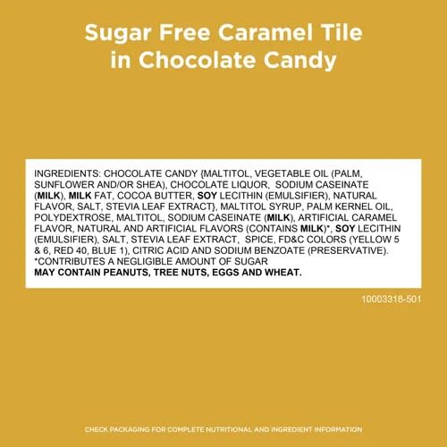 Image of Sugar Free Caramel Premium Chocalate candy - 1 lb (16 oz, 32 Pcs) Bulk - Individually Wrapped Zero Sugar Caramel Dark Chocolate Car - Diabetic Sugar Free
