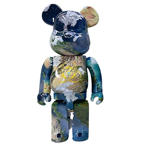 MXXYM Bearbrick Ours Violent Blocs de Construction Ours Mémorial de Série planète 400% Statue décoration Jouet modèle Collection Ornements Cadeau Taille 28cm(11in) A Cover