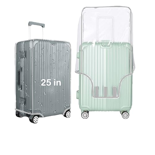 Image of Handcuffs PVC Transparent Luggage Trolley Waterproof Cover|Dust Proof Suitcase & Trolley Bag Cover - 25 Inches