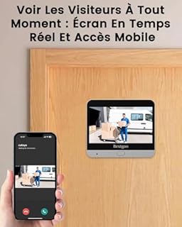 Bextgoo Judas de Porte Camera Surveillance, 2K Visiophone Connecté Interphone Vidéo, Judas Numerique Écran avec Batterie 8000mAh, Vision 170°, Detection AI, Audio Bidirectionnel, Carte 32 Go Incluse