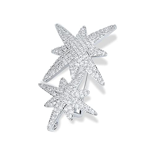 Image of Sparkle Crystal Star of David Brooch Pin Rhinestone Star Bouquet Brooch Pin Lapel Pins Spiritual Brooch Badge