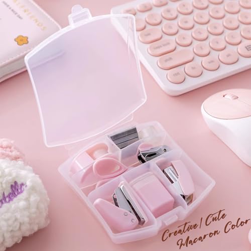 Mini kits de material de escritório mini material escolar – Inclui mini grampeador, tesoura, removed