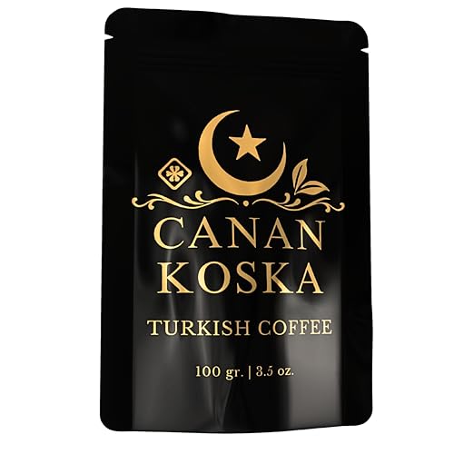 Canan Koska Turkish Coffee Medium Roast Ground Coffee 100% Arabica, Finely Ground for Rich Flavor...
