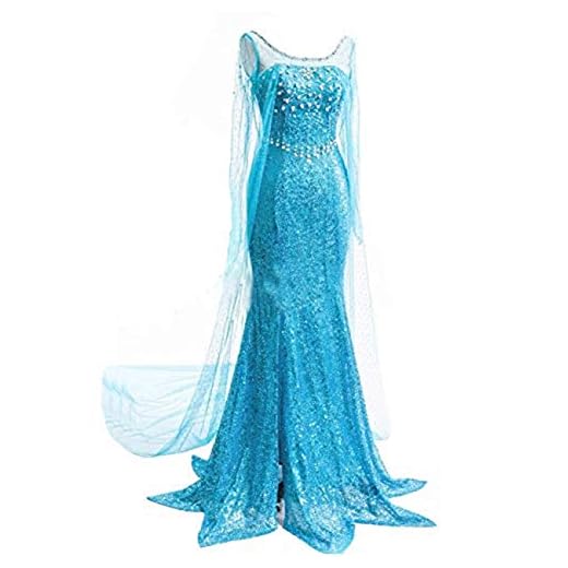 Ainiel Women Princess Role Play Outfits Halloween Costume (Blue, Medium)