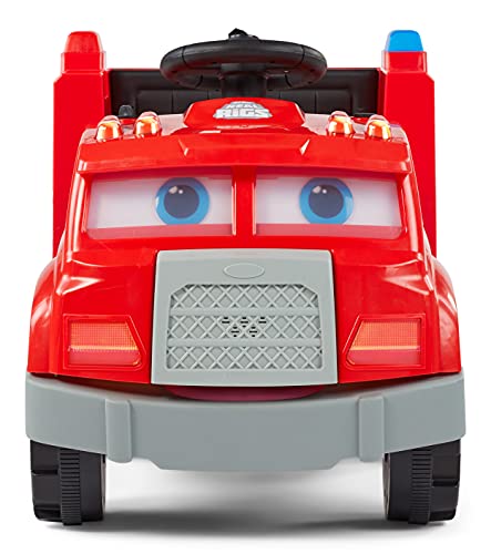 Kid Trax Real Rigs Toddler Fire Truck Interactive Ride On Toy, Kids Ages 1.5-4 Years, 6 Volt Battery And Charger, Sound Effects, Red #TOP2