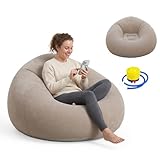 RANJIMA Aufblasbarer Sitzsack, PVC Sitzsack Erwachsene Sofa Lazy No Bean Bag Aufblasbarer für Wohnzimmer Schlafzimmer Camping Urlaub Schwimmbad Strandparties Indoor und Outdoor