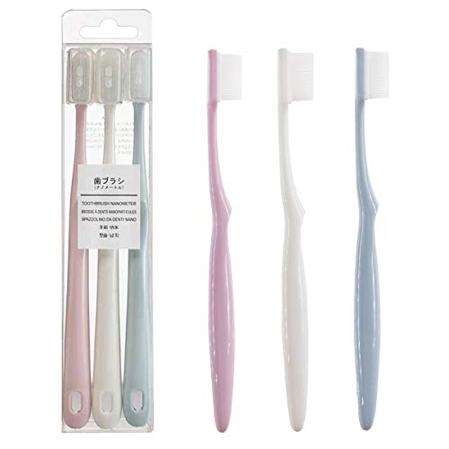 Tinkeep Silicone Toothbrush Exrta Clean Whitening Brush Nano Toothbrush Gentle Soft Toothbrushes(Pack of 3)