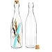 COM-FOUR® 2x bouteille en verre 500 ml avec bouchon - récipient en verre avec bouchon en liège pour le remplissage de liquides - bouteille avec dispositif de fermeture à clip (2 pièces - 500ml)