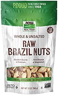 NOW Foods, Brazil Nuts, Whole, Raw and Unsalted, Source of Selenim and Magnesium, 12-Ounce (Packaging May Vary)