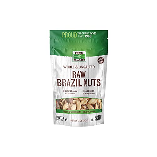 NOW Natural Foods, Brazil Nuts, Whole, Raw and Unsalted, Source of Selenim and Magnesium, 12-Ounce (Packaging May Vary)