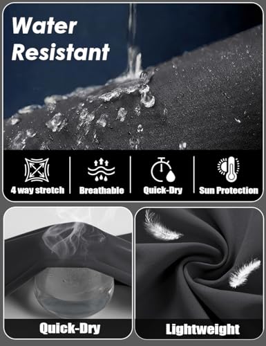 Boladeci Mens Lightweight Hiking Pants Fast Dry Stretch Elastic Waist Zip Pockets Spring Summer Fall Outdoor Splash Casual Travel Golf Fishing Pants