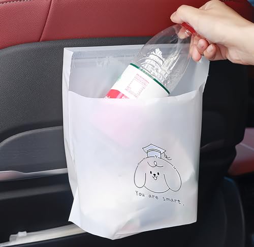 Image of Super Thick Standable Self-adhesive Trash Bag, 30 Pcs 10 Inch x 7 Inch Car Garbage Bag for Disposable Garbage Storage of Automobile and Kitchen (30)