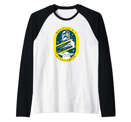 T-shirt Star Wars Mandalorian Grogu N-1 Starfighter raglan pour fan de pop culture