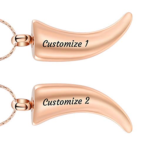 constantlife Cremation Ashes Necklace Wolf Tooth Shape Stainless Steel Pendant Memorial Urn Jewelry with Filling Kit3