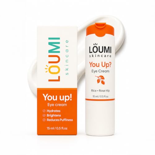 LOUMI Skincare You Up? Rose Hip Eye Cream | Brightening, Hydrating Under-Eye Cream | Reduces Dark Circles, Puffiness &amp; Wrinkles | Rice, Soy &amp; Rosehip Collagen Boost | Natural, Vegan, Cruelty-Free 1oz