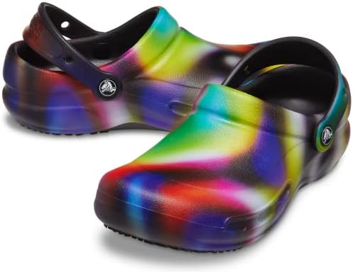 Crocs Unisex Bistro Graphic Clogs, Slip Resistant Work Shoes, Neon Tie Dye, Numeric_8 US Women | Image 6