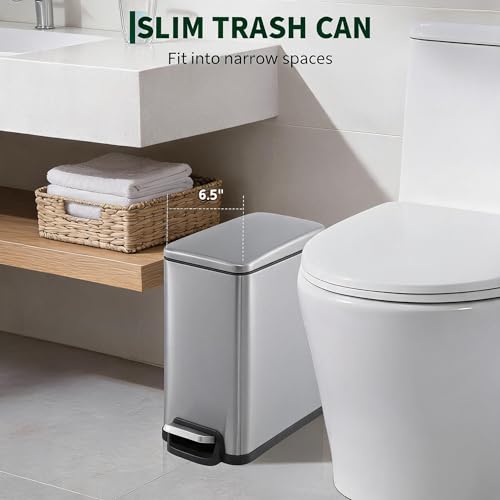 Takywep Cubo de Basura Slim 10L Acero Inoxidable miniatura 2