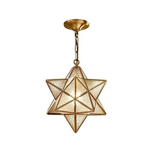 Plafond éclairage art pentagramme et suspension créative en cuivre moravian