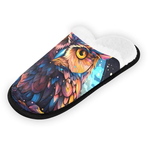 Owl Blue Tarot Slippers For Women Men Soft Memory Foam Non-Slip Animal Winter Indoor House Shoes Travel Slipper2