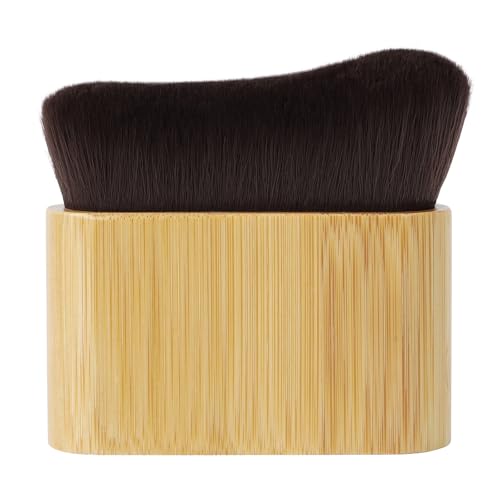 Self Tanner Brush - Kabuki Brush for Body Foundation Makeup, Blending Applicator for Tanner for Leg Makeup, Self Tanning Mitt for Body Makeup, Achieves Sunless Streak-Free Fake Tan Durable （Bamboo）