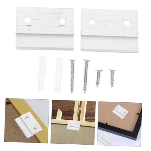 Image of Z-Shaped Aluminum Alloy Picture Hanger Clips 2PCS Heavy Duty Frame Hooks for Wall Art and Home Decor Easy Installation for Picture Frames and Canvas