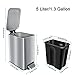 YCTEC 1.3 Gallon/5 Liter Stainless Steel Small Trash Can with Lid Soft Close, Removable Inner Waste Basket, Rectangular Slim Garbage Can for Bathroom Bedroom Office, Narrow Step Trash Bin, Silver