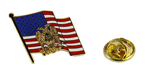 6030698 32nd Degree Scottish Rite Mason United States Flag Lapel Pin Masonic Blue Lodge
